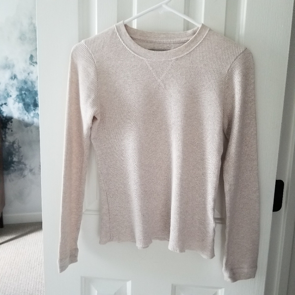 Everlane Tops - Everlane The Organic Cotton Waffle Knit Thermal, Oatmeal (XS)